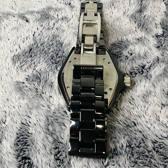 Oniss Paris Black Ceramic Watch with Black Mother-of-Pearl Dial Diamond Accents main image 6